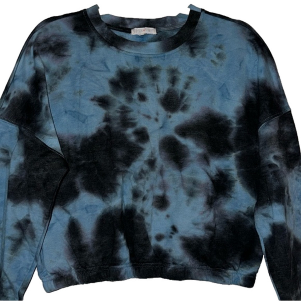 NWOT tiedye crop elastic waist crewneck